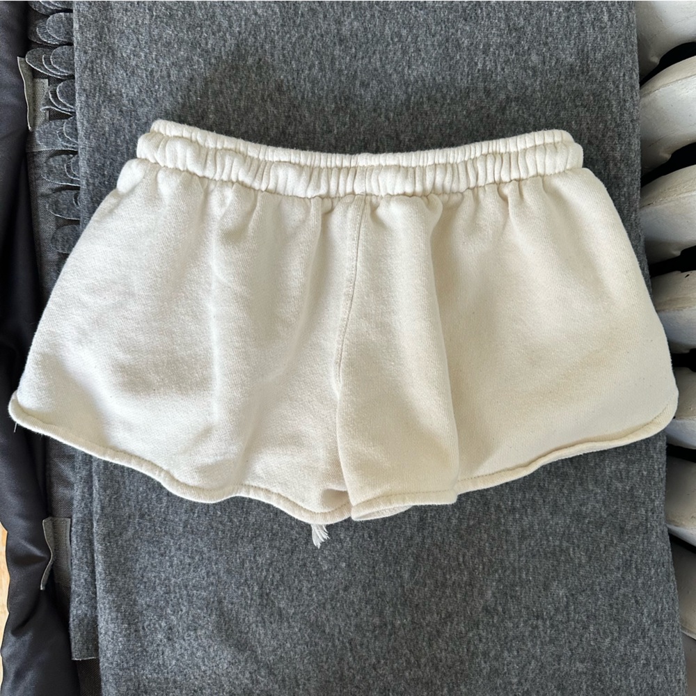 Cream Brandy Melville sweat shorts - Picture 2 of 3